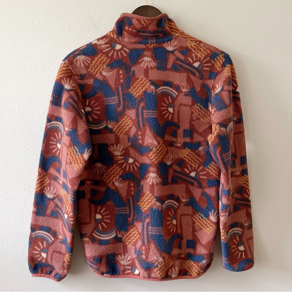 Patagonia Women’s Synchilla Snap Fleece Pullover Canyon Block Big Sisu Brown XS - Picture 9 of 15